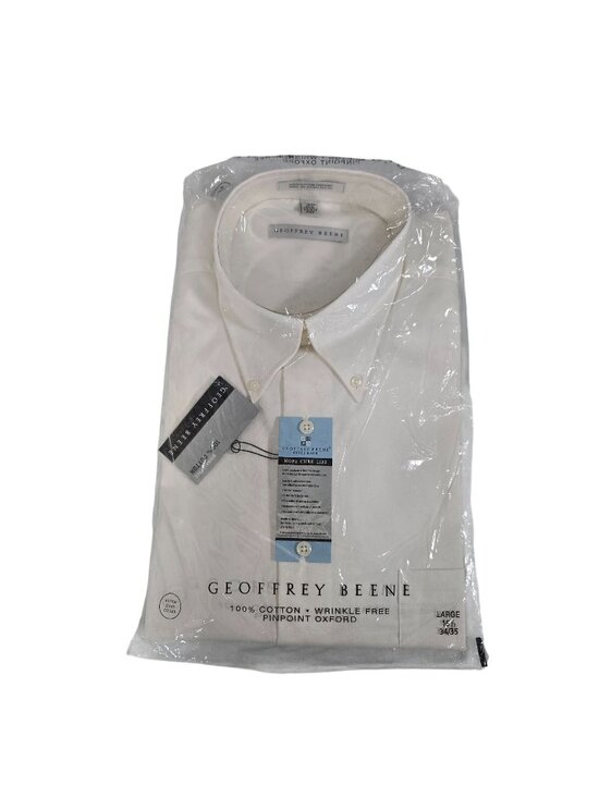Geoffrey Beene Other - Geoffrey Beene 100% Cotton Wrinkle-Free Pinpoint Oxford White Dress Shirt Large